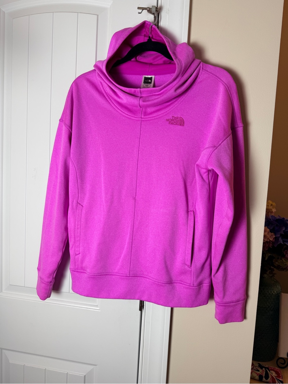 The North Face Girls Youth Bright Pink Glacier Funnel Neck Pullover